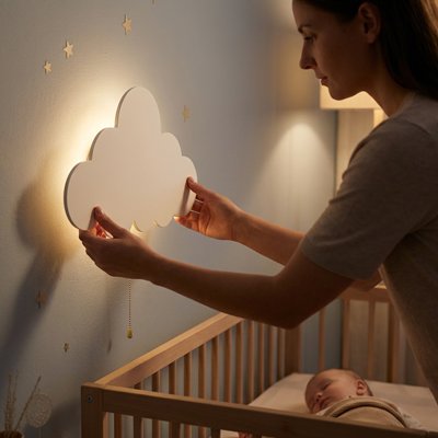 Veilleuse murale pratique pour le biberon de nuit